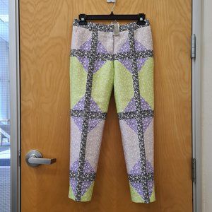 J.Crew Collection NWT Windowpane Floral Cropped Pant size 4